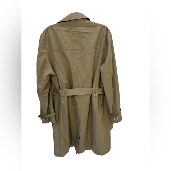 HUGO Maluks Khaki Trench Coat – Water-Repellent, Belted, Size 42R NWT - Picture 7 of 10